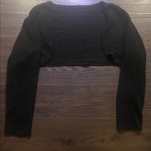 Black Cropped Knit Sweater